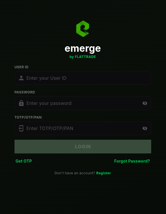 Login to emerge login interface