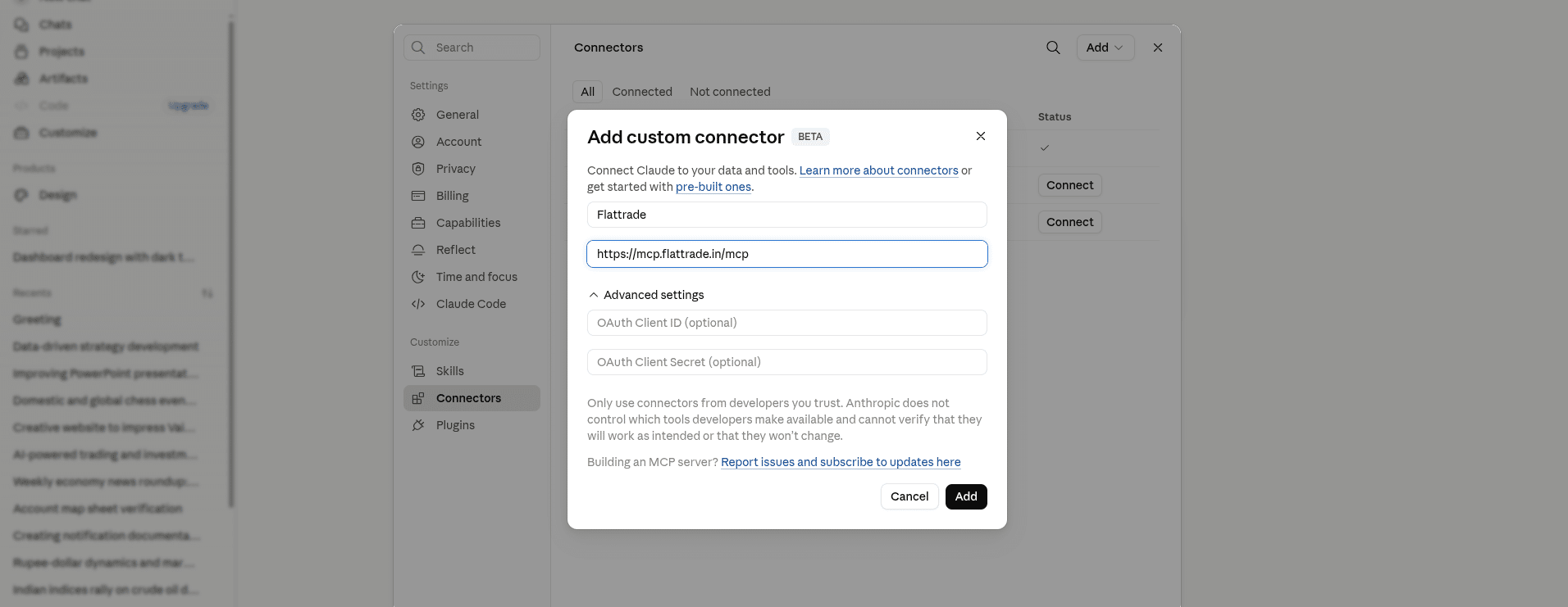 Enter Server Credentials form