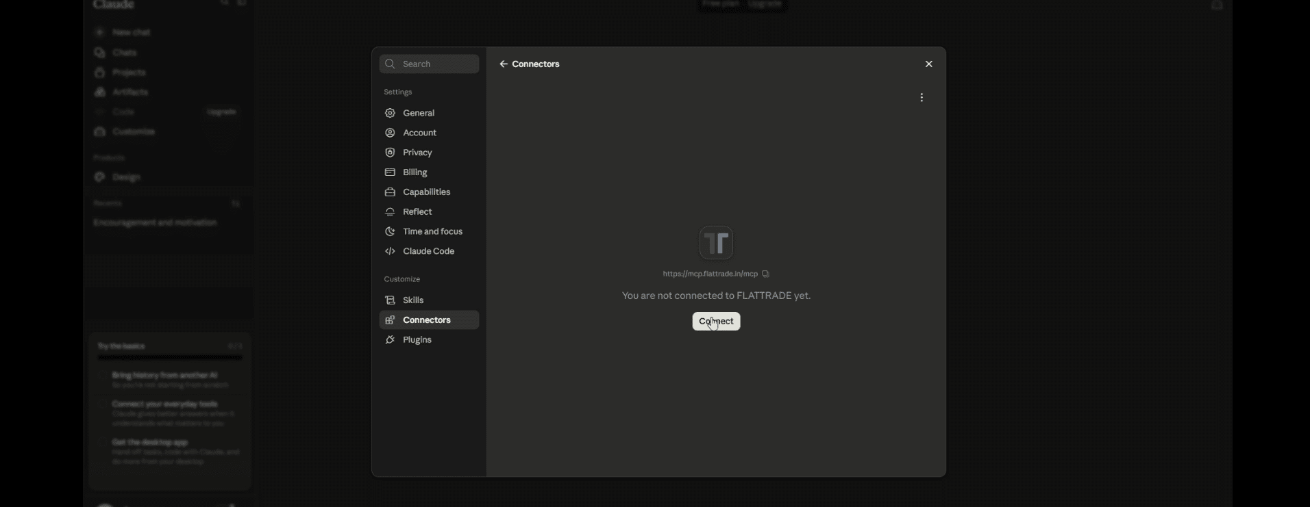 Establish server linkage button