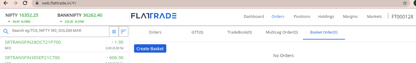Flattrade Support Portal | Placing Basket Order - Flattrade Support Portal